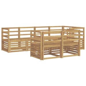 vidaXL Utend&oslash;rs sofa-sett 7 stk. Hvit Solid akasietre