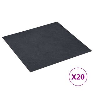 vidaXL Selvklebende gulvplanker 20 stk PVC 1,86 m&sup2; svart marmor