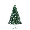 vidaXL Forh&aring;ndsbelyst kunstig juletre med kulesett gr&oslash;nn 210 cm PVC