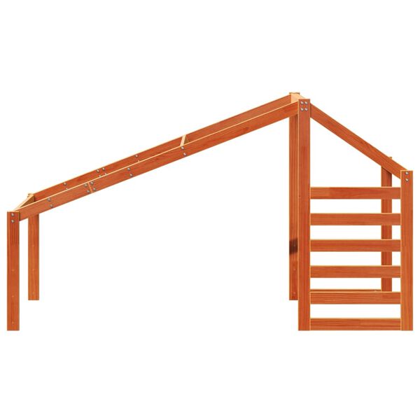 vidaXL Tak for barneseng voksbrun 198x87x113 cm heltre furu