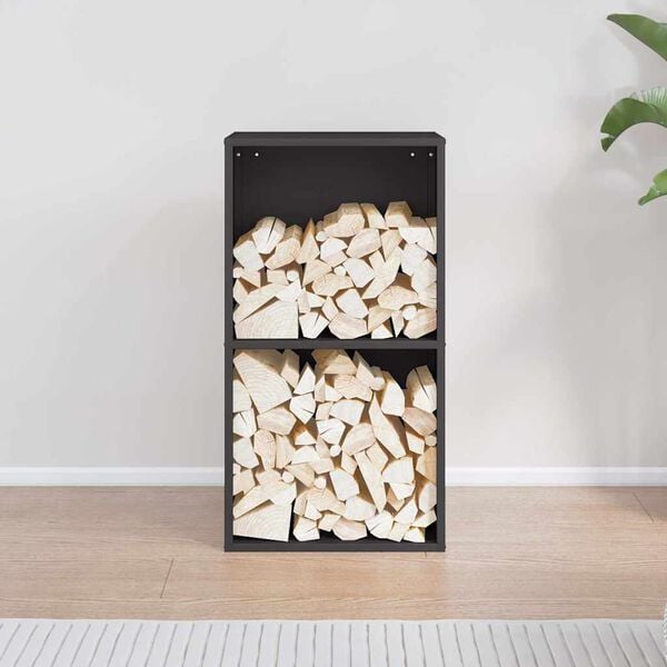 vidaXL Vedstativ svart 40x30x75 cm kaldvalset st&aring;l