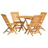 vidaXL Hagespisegruppe 5 deler heltre teak