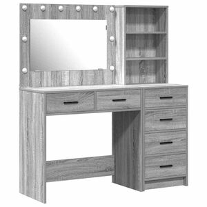 vidaXL Sminkebord 2 stk. Lysegr&aring; 78.5 x 41 x 135 cm Konstruert tre