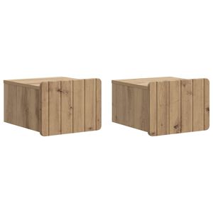 vidaXL Vegghengt Nattbord 2 pcs Artisan eik 33 x 34,5 x 24 cm