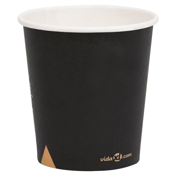 vidaXL Kaffepapirkopper 200 ml 100 stk svart