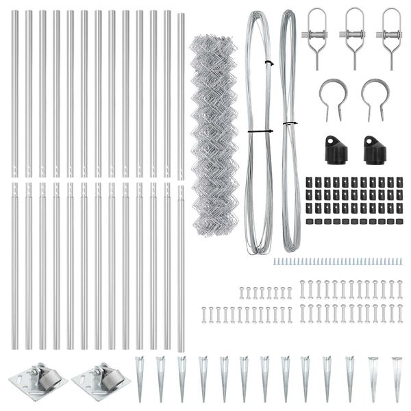 vidaXL Gjerdep&aring;le s&oslash;lv 25 x 1,2 m (60 x 60 mm mesh) St&aring;l