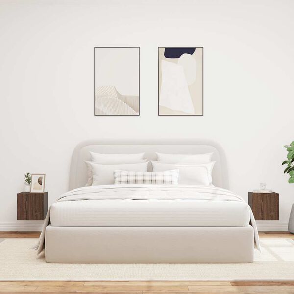 vidaXL TV-benker med LED-lys 2 stk brun eik 30,5x35x30 cm