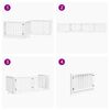 vidaXL Hundeport sammenleggbar 4 paneler hvit 320 cm poppeltre