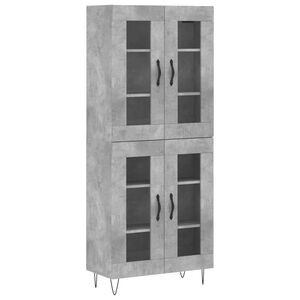 vidaXL Highboard betonggr&aring; 69,5x34x180 cm konstruert tre