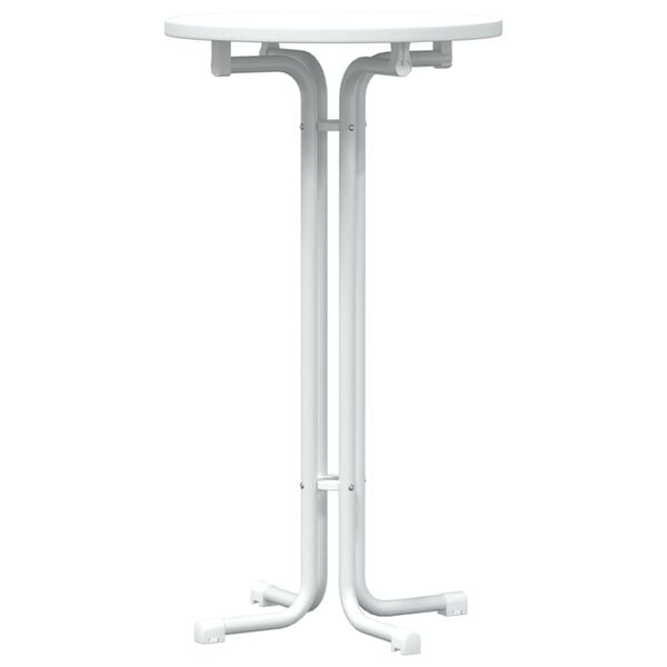 vidaXL Barbord hvit &Oslash;60x110 cm konstruert tre og st&aring;l