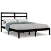 vidaXL Sengeramme svart heltre 150x200 cm King Size