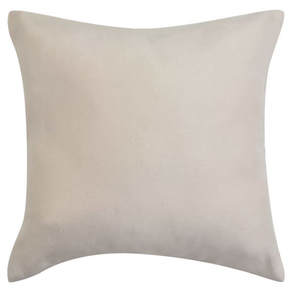 vidaXL Putetrekk 4 stk 50x50 cm Polyester Imitert Semsket Skinn Beige