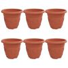 vidaXL Rund Blomsterpotte 6 stk. Klinker R&oslash;d &Oslash; 26 x 21.5 cm Plast