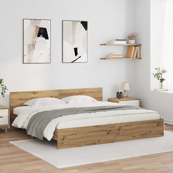 vidaXL Sengestamme Artisan Eik 180 x 200 cm Konstruert tre