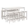 vidaXL Hagebarsett 9 deler hvit heltre furu