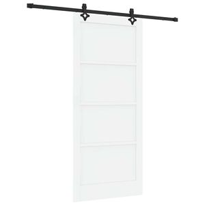 vidaXL Skyved&oslash;r Hvit og svart 93 x 211 cm Massiv furu