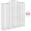 vidaXL Gabionkurver buede 13 stk 200x50x200/220 cm galvanisert jern