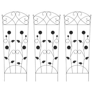 vidaXL Hage Hegning 3 pcs Svart 110,5 x 42,5 cm St&aring;l