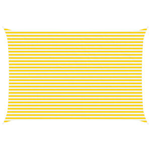 vidaXL Solskygge seil Gul og hvit 6 x 4 m 100% polyester Oxford