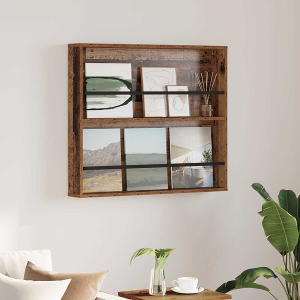 vidaXL Magasinreol Gammelt tre 80 x 12 x 70 cm Konstruert tre