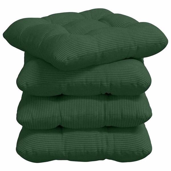 vidaXL Seteputer 4 pcs Mørkegrønn 45 x 45 cm Corduroy stoff