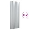 vidaXL Takpaneler 12 stk pulverlakkert st&aring;l s&oslash;lv 100x36 cm