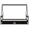 vidaXL Barnesengeramme med skuffer svart 90x190 cm heltre furu
