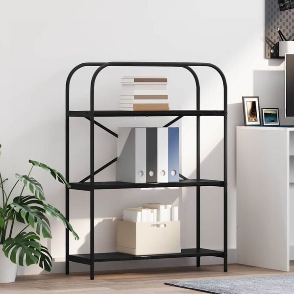 vidaXL Bokhylle Svart Eik 80 x 30 x 109 cm Konstruert tre