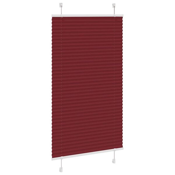 vidaXL Pliss&eacute;gardin Bordeaux R&oslash;d 75x100 cm Stoff Bredde 74,4 cm
