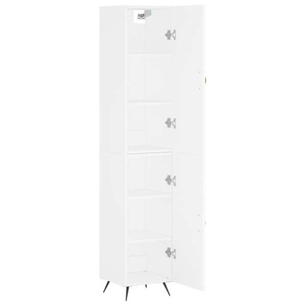 vidaXL Highboard hvit 34,5x34x180 cm konstruert tre