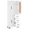 vidaXL Highboard hvit 69,5x34x180 cm konstruert tre