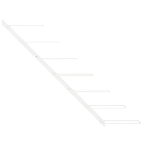 vidaXL Veggmontert vinstativ for 7 flasker hvit metall