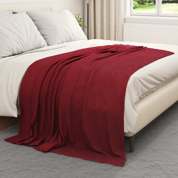 vidaXL Kastepledd 24 pcs Bordeaux R&oslash;d 200 x 150 cm Fleece
