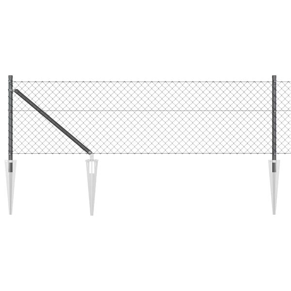 vidaXL Gjerdep&aring;le Gr&aring; 10 x 0,4 m (40 x 40 mm nett) St&aring;l og PVC