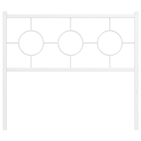 vidaXL Sengegavl i metall hvit 100 cm