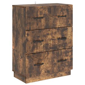 vidaXL Skuffeskap R&oslash;kt Eik 66 x 34,5 x 87 cm Konstruert tre