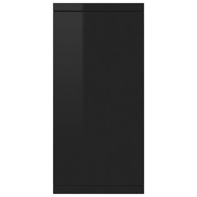 vidaXL Skjenk høyglans svart 88x30x65 cm sponplate