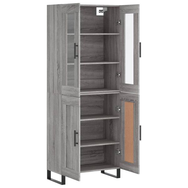 vidaXL Highboard gr&aring; sonoma 69,5x34x180 cm konstruert tre