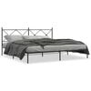 vidaXL Sengeramme i metall med sengegavl svart 193x203 cm