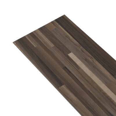 vidaXL PVC-gulvplanker 5,02 m² 2 mm selvklebende stripet brun