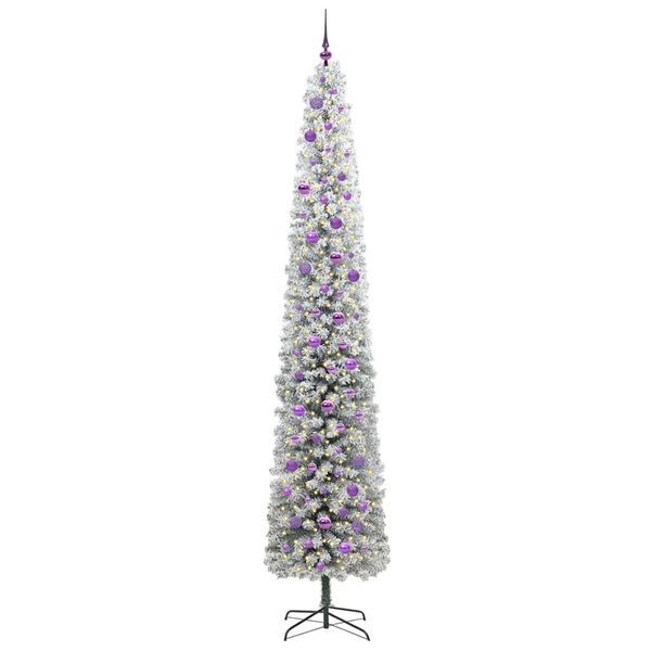 vidaXL Kunstig juletre med 300 LED gr&oslash;nn 270 cm PVC og st&aring;l og plast