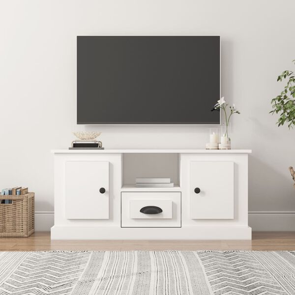 vidaXL TV-benk hvit 100x35,5x45 cm konstruert tre