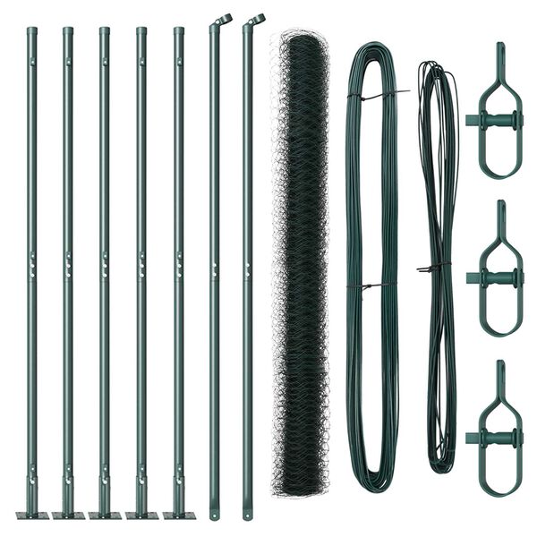 vidaXL Gjerdep&aring;le gr&oslash;nn 10 x 1,6 m (36 mm nett) St&aring;l og PVC