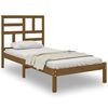 vidaXL Sengeramme honningbrun heltre 75x190 cm Small Single