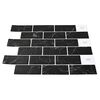 vidaXL Subway-flis 10 pcs Svart marmor 30,5 x 30,5 cm