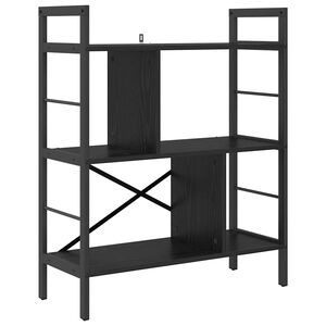 vidaXL Bokhylle 5 niv&aring;er 75 x 30 x 91 cm Konstruert tre Svart Eik