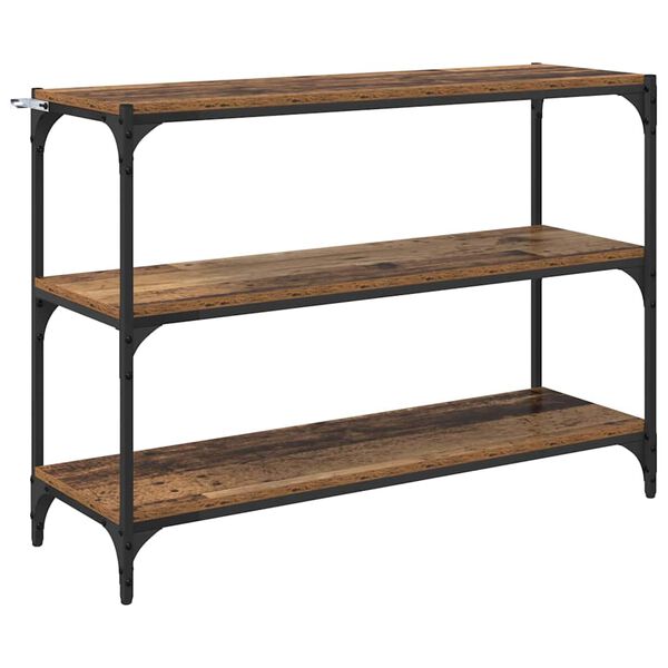 vidaXL Bokskap Gammelt tre 100 x 33 x 70,5 cm Ingeni&oslash;rtre og jern