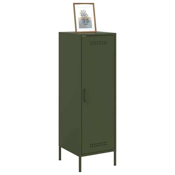 vidaXL Highboard olivengr&oslash;nn 36x39x113 cm st&aring;l