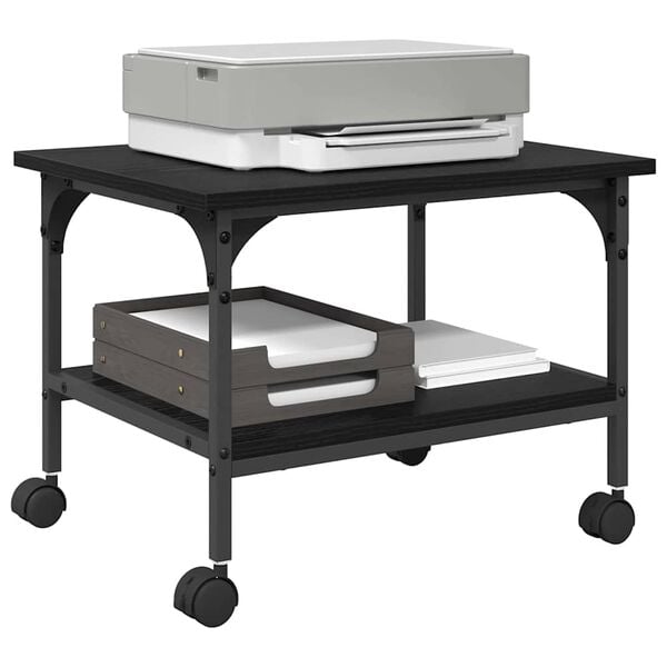 vidaXL Skiverstativ Svart Eik 50 x 40 x 38 cm Konstruert tre