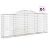 vidaXL Gabionkurver buede 4 stk 300x30x120/140 cm galvanisert jern